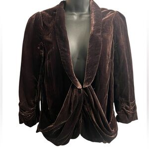 Anthropologie Elevenses Brown Soft Two Hook Closure Women’s Jacket Sz 0